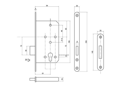 Briton 5410 DIN Standard Fire Rated Euro Deadcase