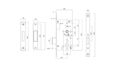 BRITON 5710 DIN Standard Fire Rated Euro Profile Deadlock Case 60mm Backset