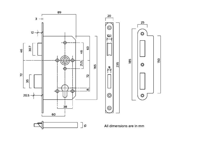 Briton 5420 DIN Standard Fire Rated Euro Sashcase