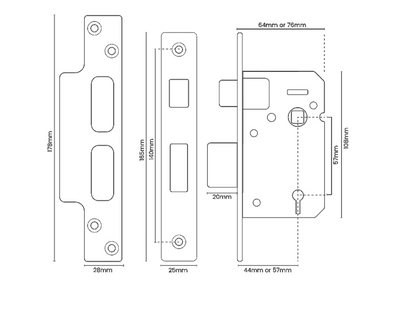 ASEC BS 5 Lever British Standard Sashlock
