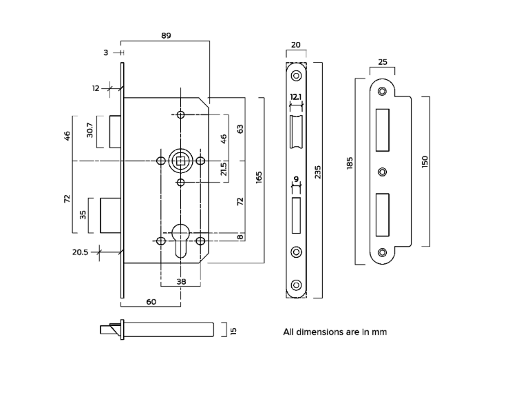Briton 5420 DIN Standard Fire Rated Euro Sashcase
