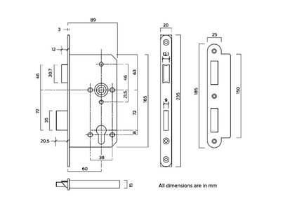 Briton 5420 DIN Standard Fire Rated Euro Sashcase