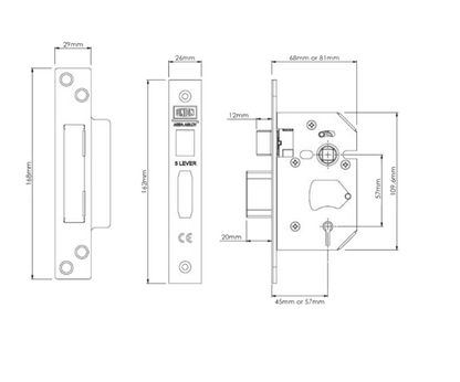UNION J2205 StrongBOLT 5 Lever Sashlock