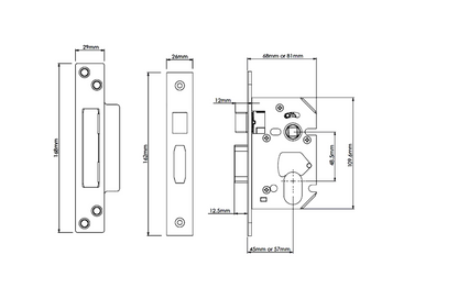 UNION JL22OVS StrongBOLT Oval Sashcase
