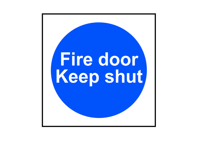 ASEC `Fire door Keep shut` Sign 100mm x 100mm