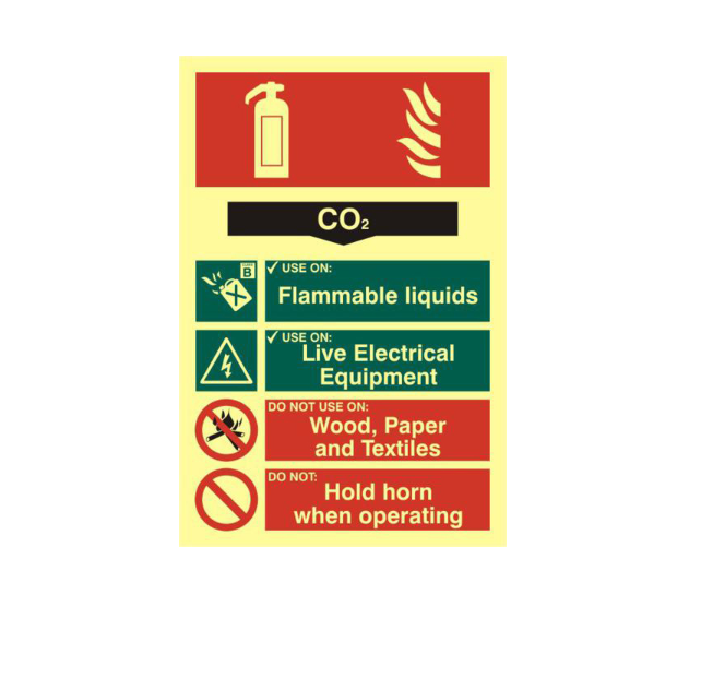 ASEC Fire Extinguisher 200mm x 300mm PVC Self Adhesive Photo luminescent Sign