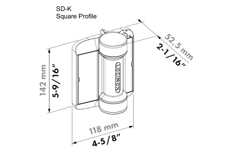 LOCINOX Serval 180 Degree Spring Gate Hinge With Self Drilling Screws