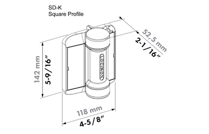 LOCINOX Serval 180 Degree Spring Gate Hinge With Self Drilling Screws