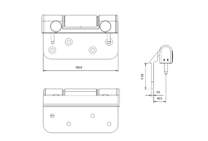 ERA Challenger Hinge Body & Flag Kit For Composite/Timber Door