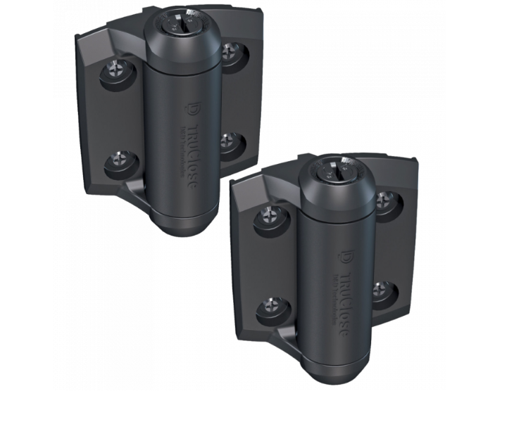 D&D Truclose Heavy Duty Hinges for Narrow Metal Gates (Black)