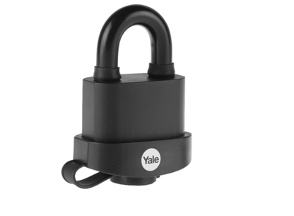 YALE Steel Hardened Steel Hasp & Weatherproof Steel Padlock