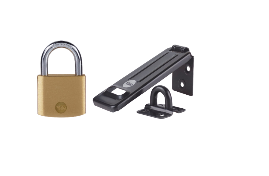 YALE Steel Hasp & Brass Padlock