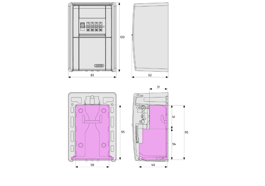 ABUS 787 Big LED Dial Wall Mounting Key Garage