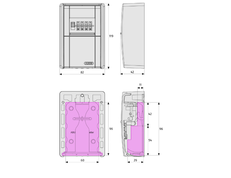 ABUS 787 LED Dial Wall Mounting Key Garage