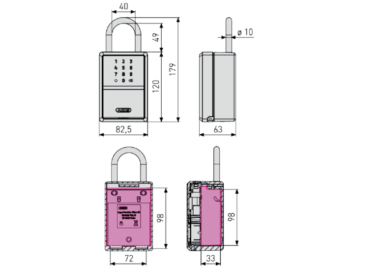 ABUS Keygarage One 797 Smart Bluetooth Key Safe With Shackle