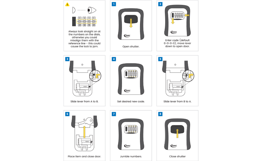 ASEC 4 Wheel Combination Key Safe