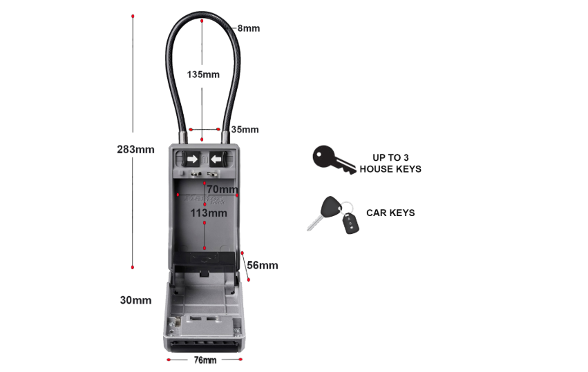 MASTER LOCK 5482EURD Portable Combination Key Box With Cable Shackle