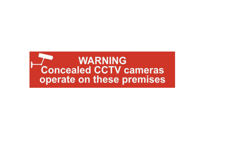 ASEC `Warning Concealed CCTV Cameras Operate On These Premises` 200mm x 50mm PVC Self Adhesive Sign