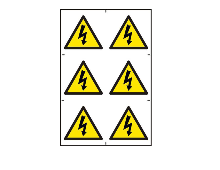 ASEC Electrical Warning Symbol 200mm x 300mm PVC Self Adhesive Sign