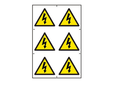 ASEC Electrical Warning Symbol 200mm x 300mm PVC Self Adhesive Sign