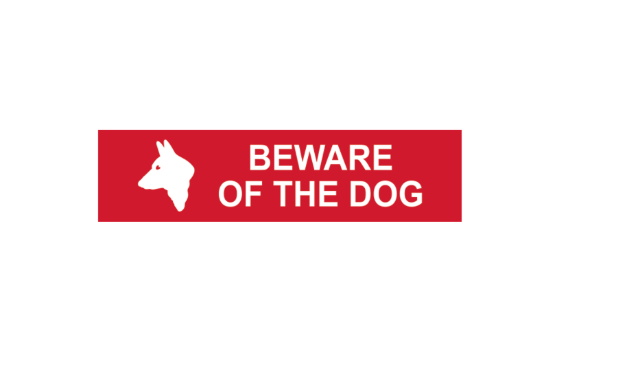 ASEC `Beware of The Dog` Sign 200mm x 50mm