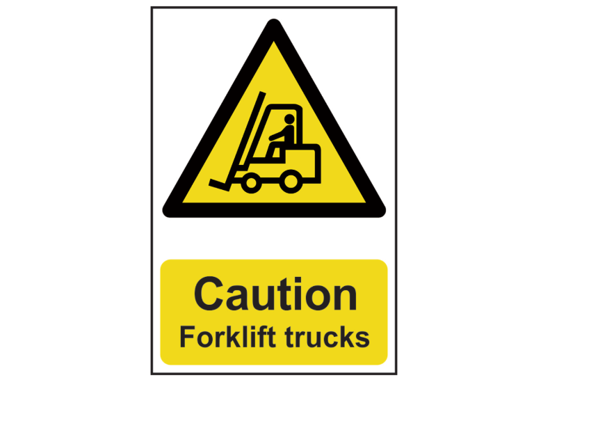 ASEC `Caution: Forklift Trucks` Sign 200mm x 300mm