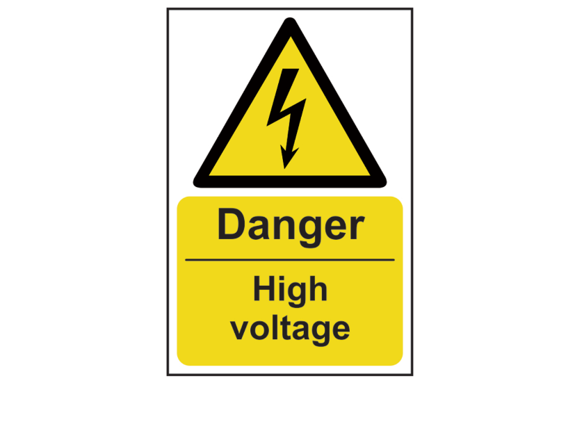 ASEC `Danger: High Voltage` Sign 200mm x 300mm