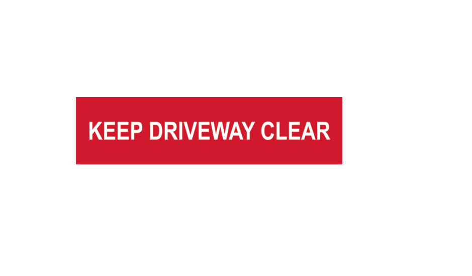 ASEC `Keep Driveway Clear` Sign 200mm x 50mm