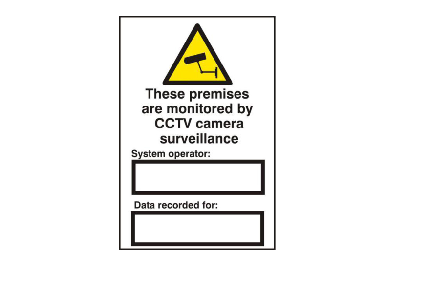 ASEC `These Premises Are Monitored By CCTV Surveillance` 200mm x 300mm PVC Self Adhesive Sign