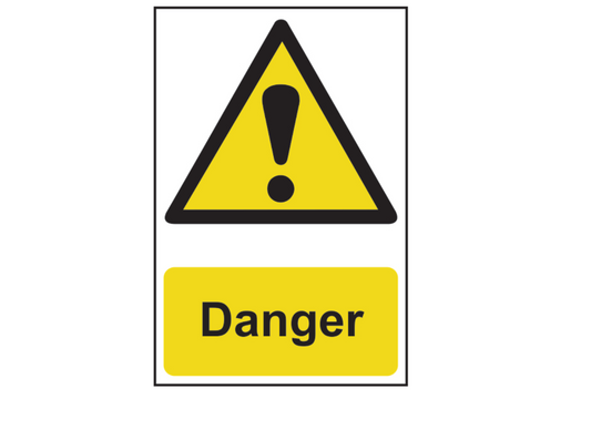 ASEC Danger Warning Sign PVC 200mm x 300mm