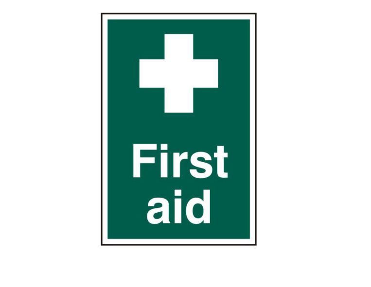 ASEC `First Aid` 200mm x 300mm PVC Self Adhesive Sign