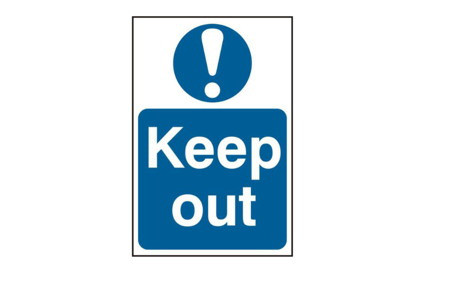 ASEC `Keep Out` 200mm x 300mm PVC Self Adhesive Sign