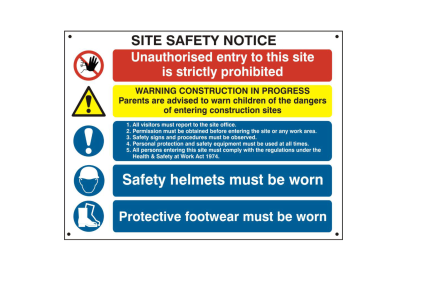 ASEC Composite Site Safety Poster 800mm x 600mm PVC Sign