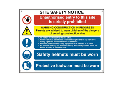 ASEC Composite Site Safety Poster 800mm x 600mm PVC Sign
