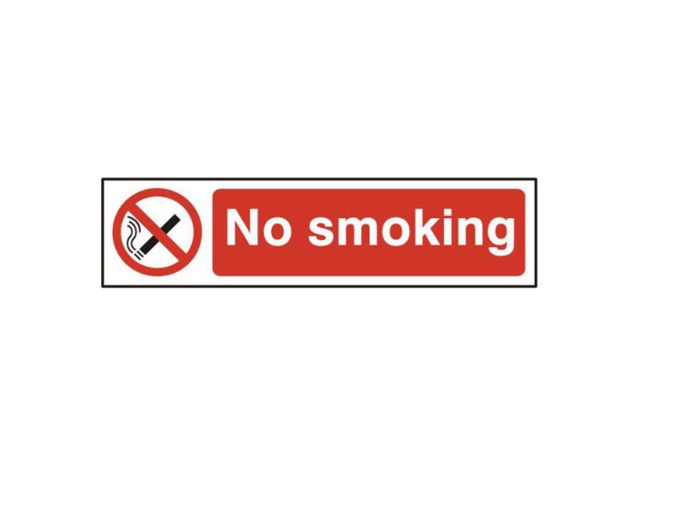 ASEC `No Smoking` 200mm x 50mm PVC Self Adhesive Sign