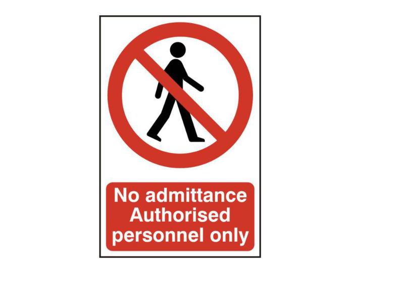 ASEC `No Admittance Authorised Personnel Only` 200mm x 300mm PVC Self Adhesive Sign