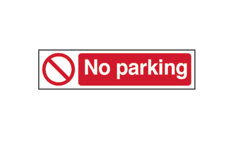 ASEC `No Parking` Sign 200mm x 50mm