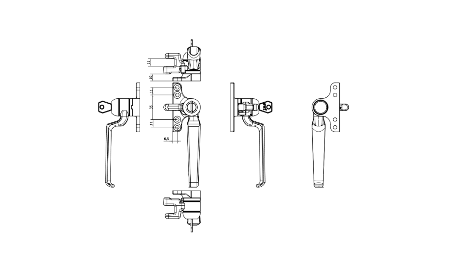B195 Key Locking Window Handle