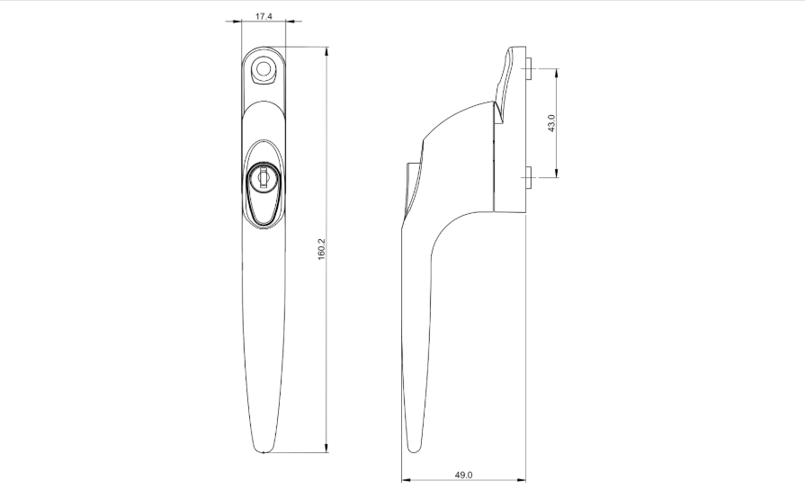 Quartus In-Line Espag Window Handle