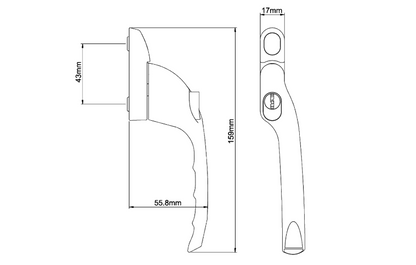 Offset Locking Window Espag Handle