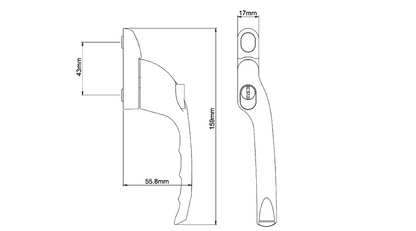 Espagnolette Offset Window Handle