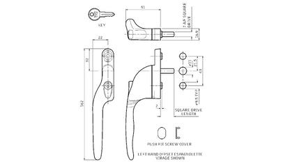 Virage Espagnolette Offset Handle