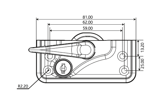 Standard Classic Lever Pivot Lock
