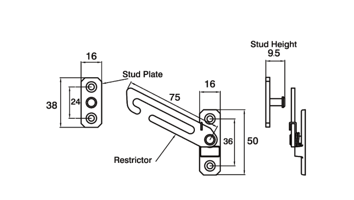 Short Arm Concealed Restrictor Kit