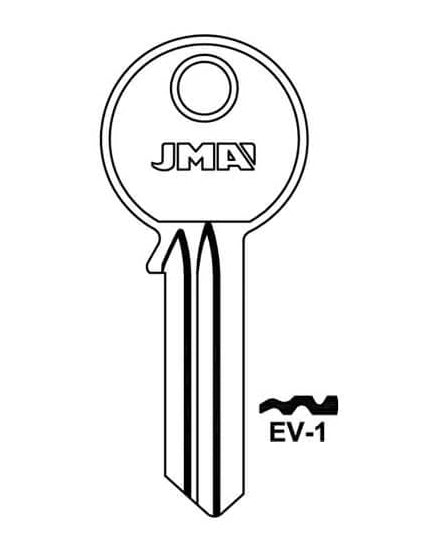 EV-1 Evva 5 Pin Cylinder Key Blank
