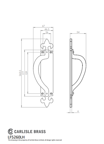 Offset Pull Handle on Backplate
