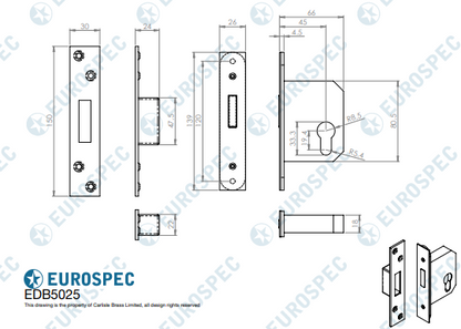 Euro Profile BS Double Cylinder Deadlock