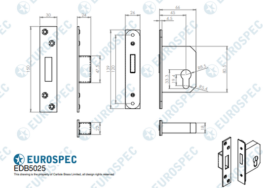 Euro Profile BS Double Cylinder Deadlock