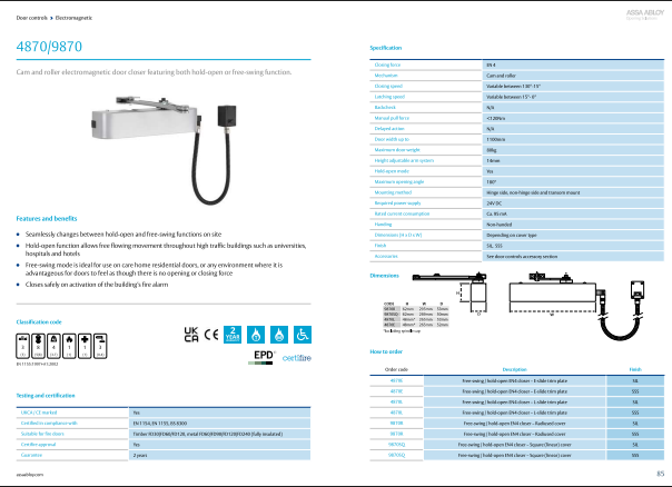 Exidor Electromagnetic Door Closer