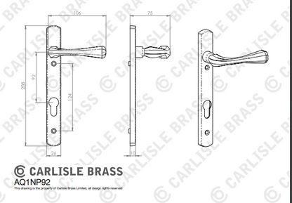 Astro Lever on Euro Lock Narrowplate